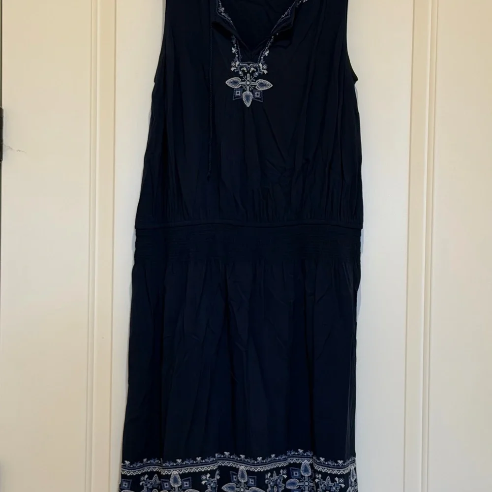 J-Jill Blue Dress with Floral Embroidery - Picture 6 of 6